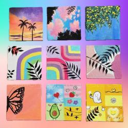 The image for Paint 2 mini canvases, comes with easel!