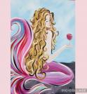 The image for Mermaid Sipping Wine by the Sea!
