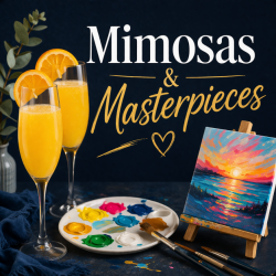 The image for Mimosas and Masterpieces Club! Pop the bubbly, but make it healthy and kick off your weekend!