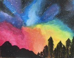 The image for Starry, Rainbow Painted Sky! Glitter and Glow Night!