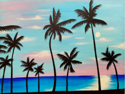 The image for Breezy Palm Trees! Choose your background color!