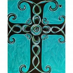 The image for $32 Monday! Swirly Cross! Choose your favorite colors!