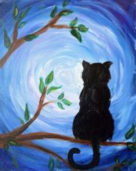 The image for Halloween Cat In A Tree!
