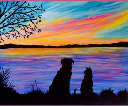 The image for NEW! Dog and Cat and a Sun Set!