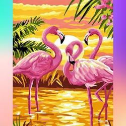 The image for Awesome flamingos at sunset!