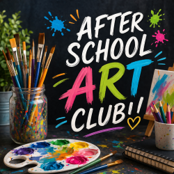 The image for After School Art Club! Age appropriate art projects and painting. Ages 6-11 $75 for the month