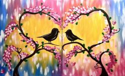 The image for Happy Valentines Day!! New Painting!! You have to purchase one ticket per painter per side.
