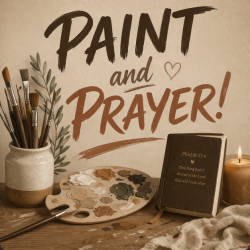 The image for The Paint & Praise Fellowship Experience. Bring your bible and enjoy a fun night painting!