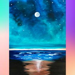 The image for The beach in the moon light glow!