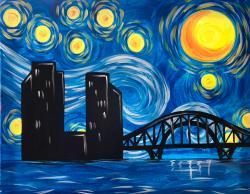 The image for Corpus Christi Starry Night! Van Gogh would be proud! TexasFoodExplorer Night